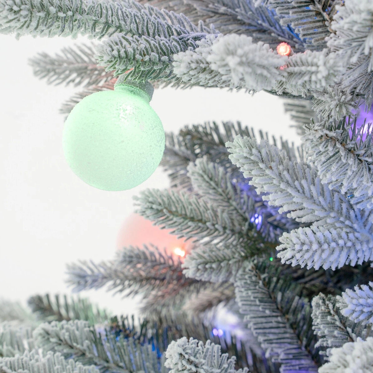 Indoor & Outdoor Living Aurora Winter Glow Flocked White Multi-colour Christmas Tree
