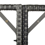 11 Pieces Rattan Dining Set Cushion Footrest Garden Wicker | Gray