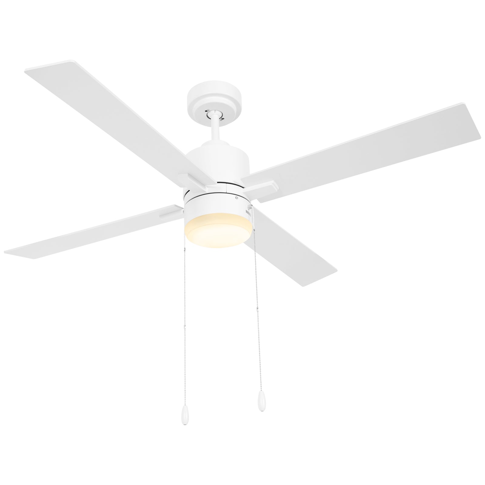 Mounting Reversible Ceiling Fan With Light Pull-chain | One Size | White