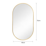 40x70cm Modern Oval Wall Mirror Metal Wall Mirror | Gold