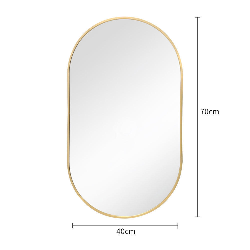 40x70cm Modern Oval Wall Mirror Metal Wall Mirror | Gold