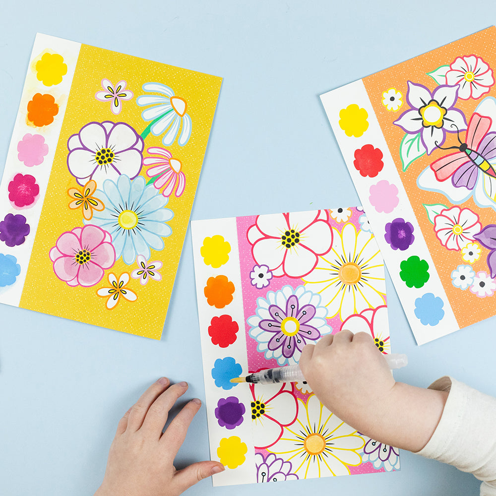 Paint-a-picture Set (Butterflies & Flowers) - 16-page Nature Painting Book