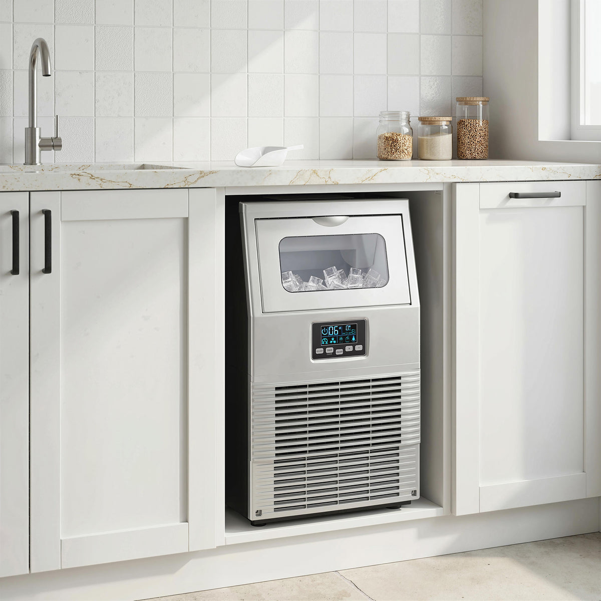 HOMCOM Commercial Ice Maker With 4kg Ice Storage For Home Restaurant