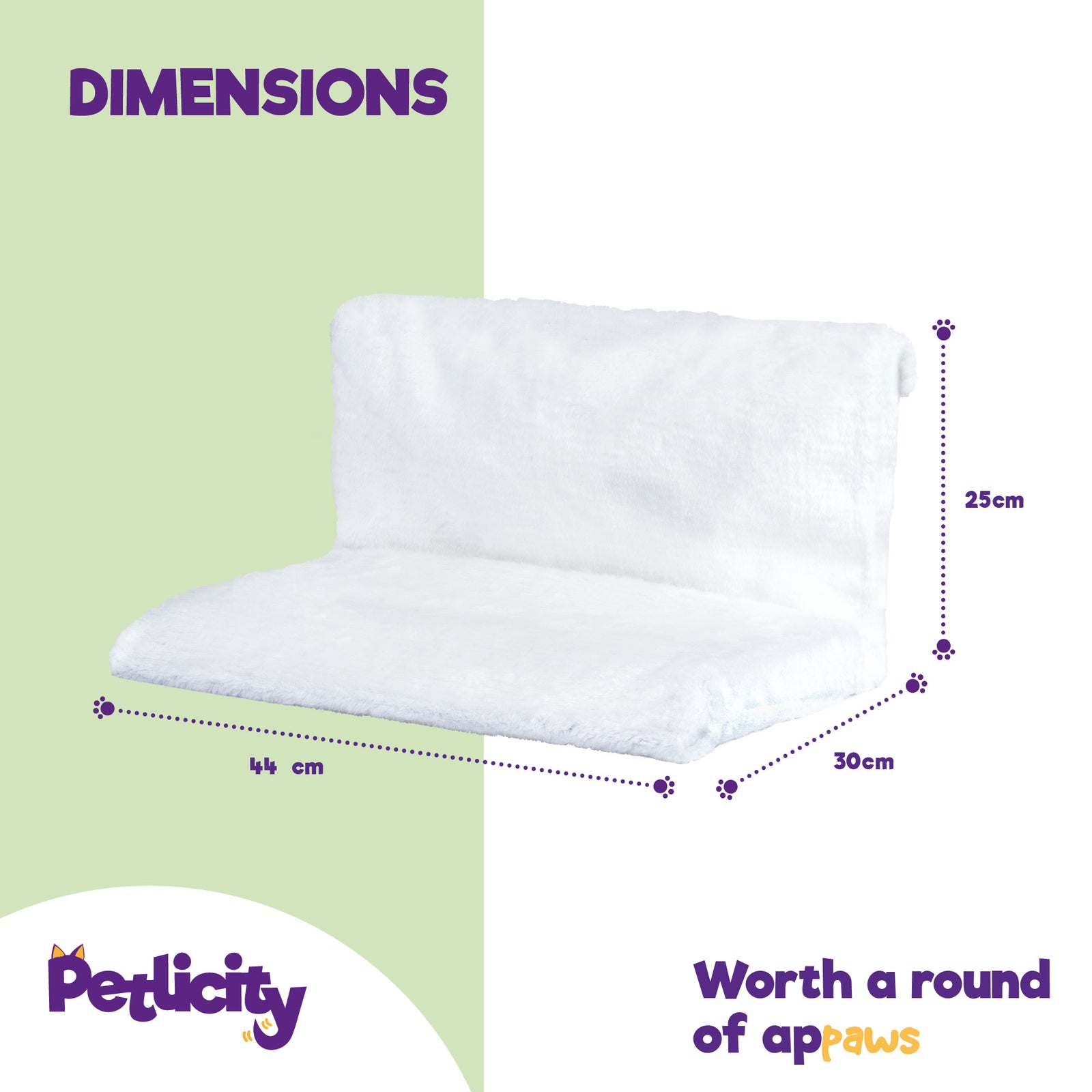Petlicity Radiator Bed For Cats White Faux Fur Cover With Durable Steel Frame