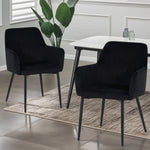 Charlotte Velvet Dining Chairs Set Of 2 - Modern Elegance And Comfort | Black