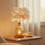 Breeins Glass & Iron Table Lamp With 12w Bulb