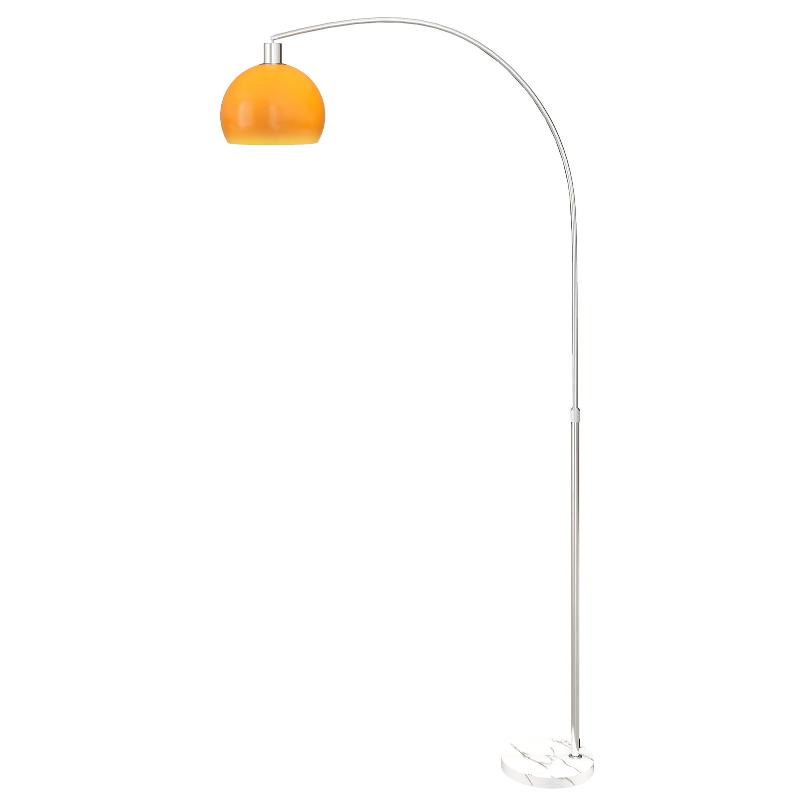 Modern Standing Lamp With Shade & Foot Switch | Orange