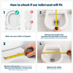 Livivo Soft Close D Shaped Toilet Seat - White With Quick Release Button For Easy Cleaning