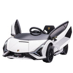Lamborghini Sian 12v Kids Electric Ride On Car Toy W/ Remote Control | White