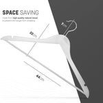 20 Pack Wooden Clothes Hangers With Non Slip Bar | White