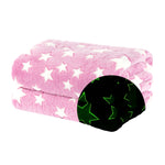 Wicked Gizmos Pink Glow In The Dark Blanket Plush Star Print Machine Washable