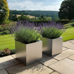 Zinc Galvanised Square Planter | 30cm x 30cm x 30cm | Silver