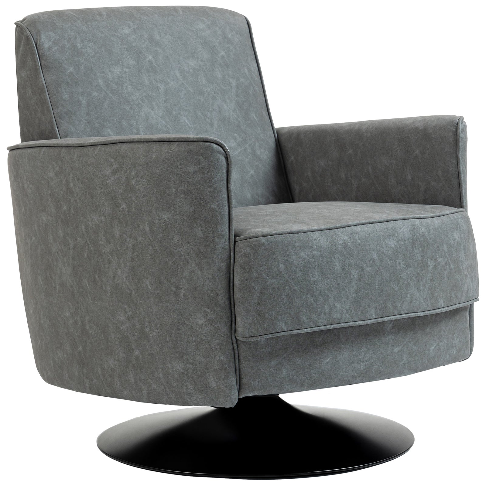 Upholstered Pu Leather Armchair For Living Room | Grey