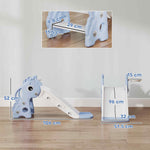 3 In 1 Kids Slide With Climber, Basketball Hoop And Ball | Blue