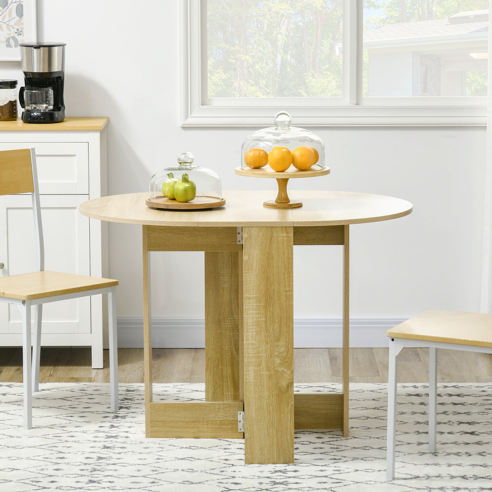 Folding Drop Leaf Dining Table Foldable Dinner Table | Natura