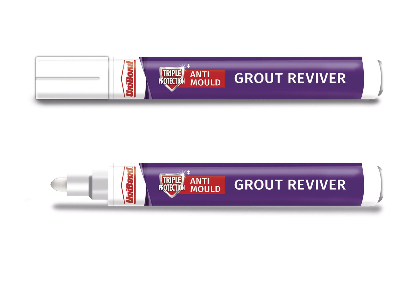 Easy To Use Triple Protection Anti-mould Grout Reviver Pen 7ml, 4 Pack