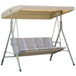 3 Person Porch Swing Chair Outdoor Lounge Bench W/ Canopy