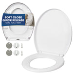 Livivo Soft Close Toilet Seat - Oval White With Quick Release Button For Easy Cleaning