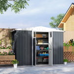8 X 4 Ft Garden Storage Shed, Outdoor Metal Shed | Dark Gray