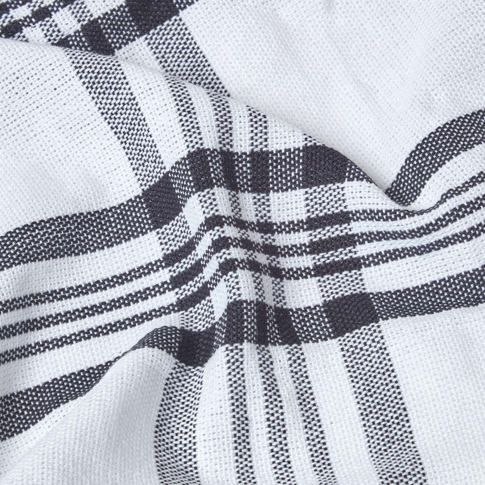 Tartan Check Sofa And Bed Throw | 255cm x 360cm | Black & White