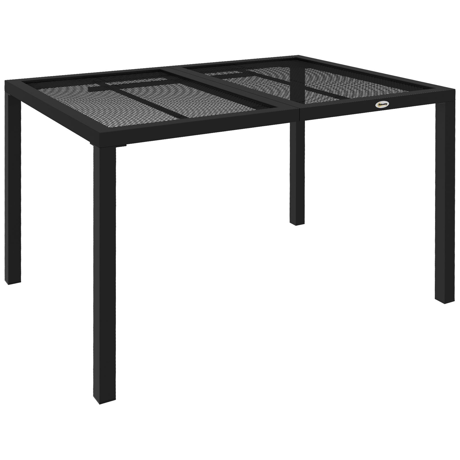 43" Rectangle Outdoor Dining Table For 4, Metal Top
