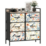 HOMCOM 6-drawer Chest Of Drawers, Fabric Dresser With Open Shelf