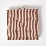 Cotton Thin Striped Floor Cushion | 40cm x 40cm | Beige