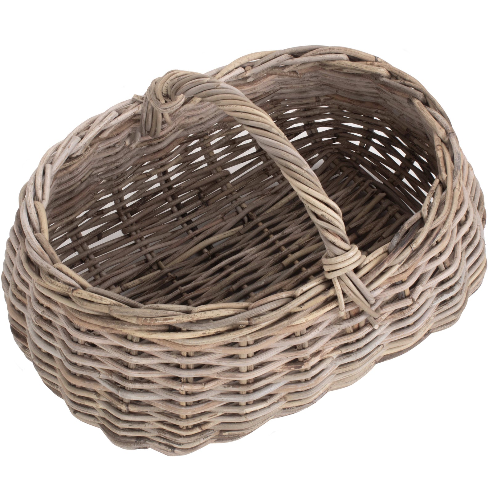 Grey Rattan Market Basket | Brown