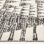 Delphi Geometric Style 100% Cotton Printed Rug | 120cm x 180cm | Black & White