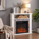 Freestanding Electric Fireplace Suite, 1800w, Open Shelf, Led Flame