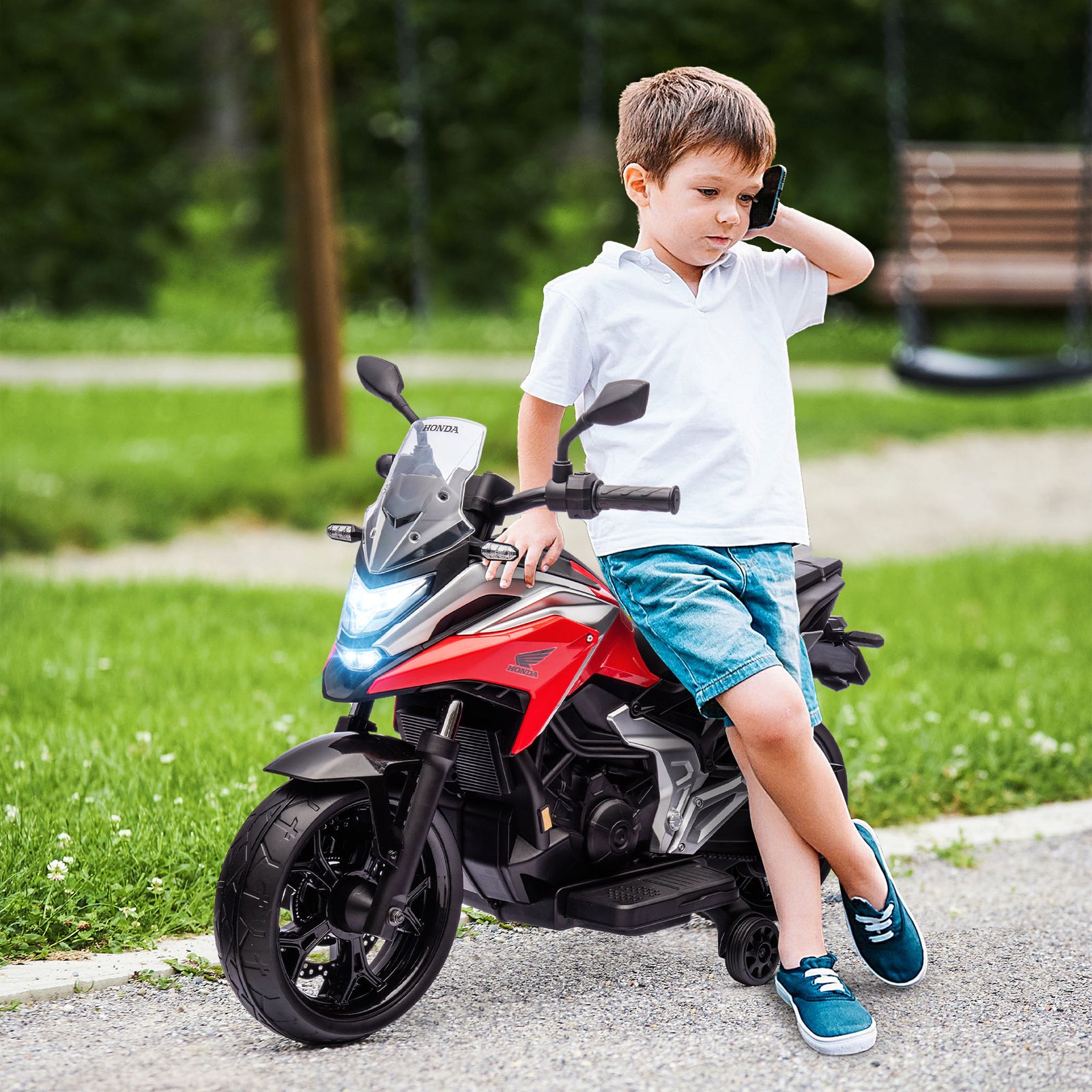 Honda Licensed 12v Kids Electric Motorbike W/ Music Headlights | Red