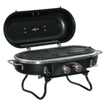 Foldable Bbq Grill, 2 Burner, Table Top | Black