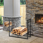 Firewood Stand W/ 4-pc Tools Set, Black
