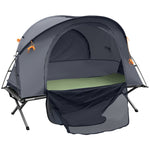Camping Tent Cot With Air Mattress And Carry Bag | Gray