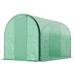 Tunnel Greenhouse, Upgraded Structure, Hinged Doors | Medium | Green