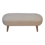 Solid Wood Boucle Hallway Bench
