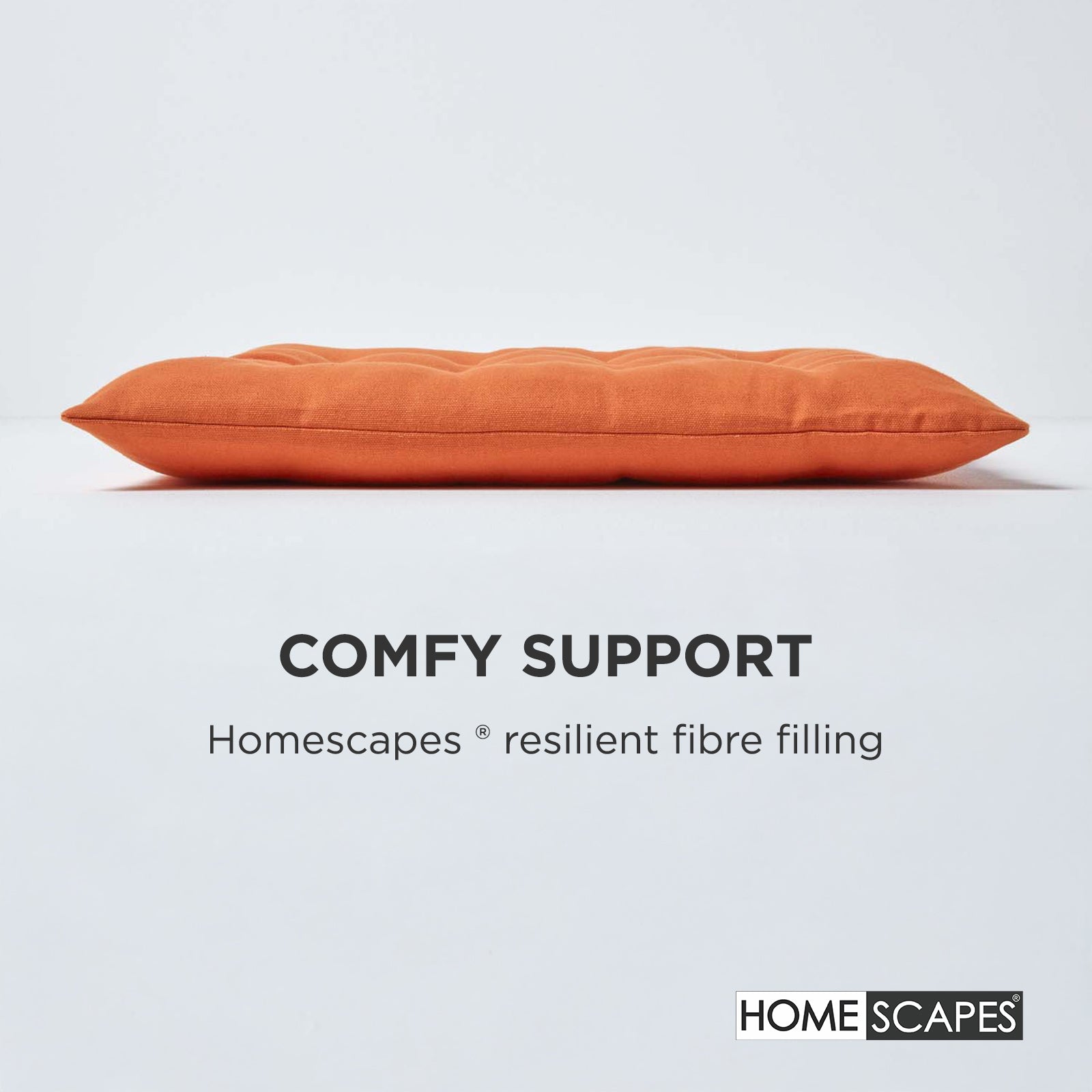 100% Cotton Seat Pads Plain Chair Cushions For Dining Room, Kitchen, Or Outdoor Garden Use | Set-of-6 | Burnt Orange