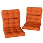 Orange Outdoor Seat Cushions, Pair