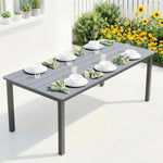 180 X 86 Cm Garden Dining Table For 6-8 Person | Grey