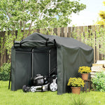 Garden Tool Storage Shed With Roll-up Zipper Door | Dark Gray