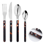 Cutlery Set Stainless Steel Sets Anydate Resin | Set of 24 | Brown