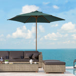 2.5m Wood Garden Parasol Sun Shade | Green