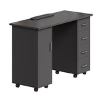 Mobile Manicure Table With 1 Cabinet And 4 Drawers | Black