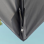 3m Cantilever Parasol W/ Solar Led, Crank, Cross Base