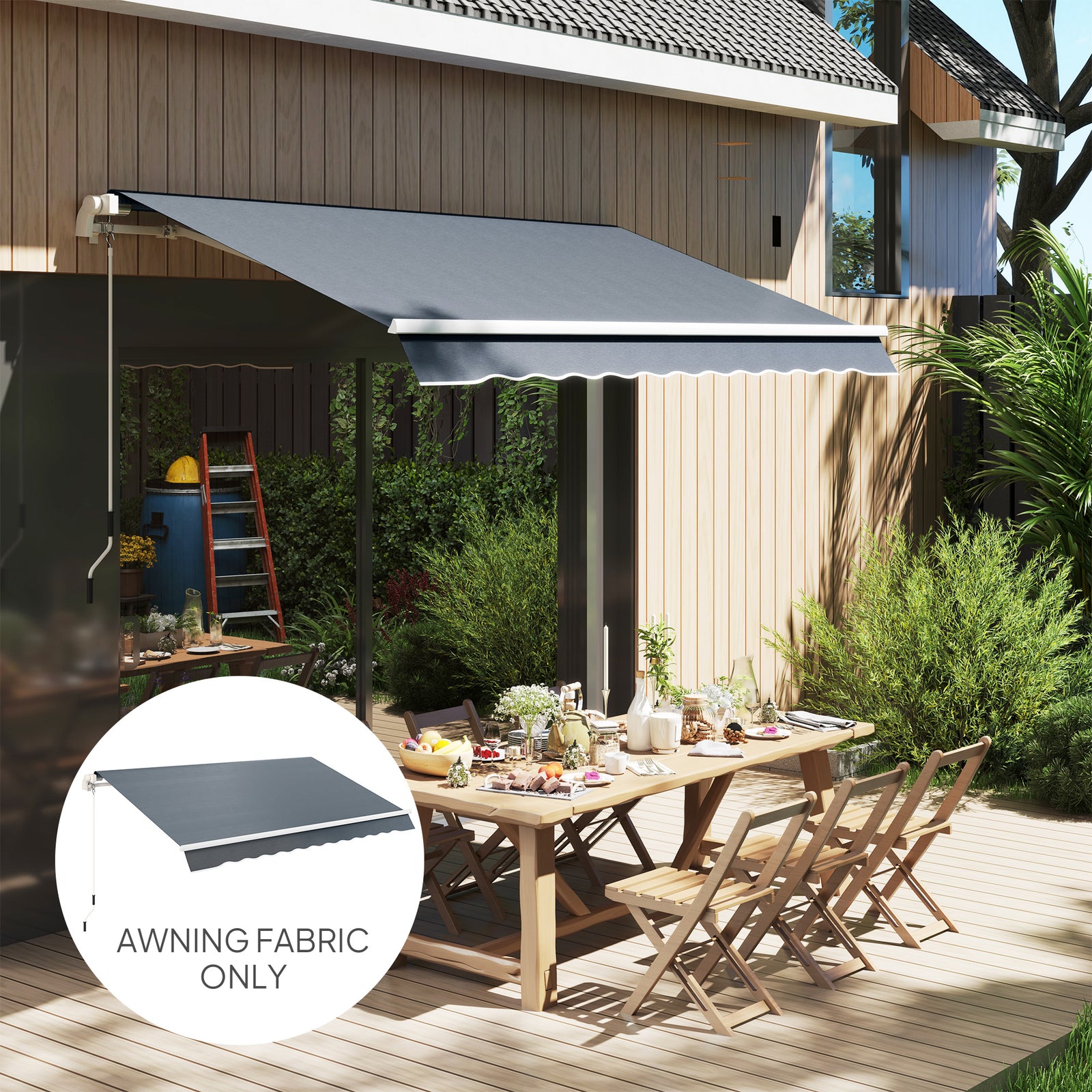 Replacement Canopy For 3 X 2.5 M Awning (Fabric Only) | Gray