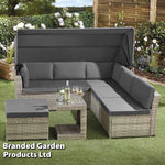 Garden_Gear California Rattan Daybed With Canopy