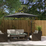 3m Cantilever Banana Parasol W/ Cross Base | Dark Gray