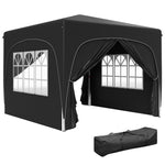 3x3m Pop Up Gazebo With Sides, Bag, Upf50+ | Black