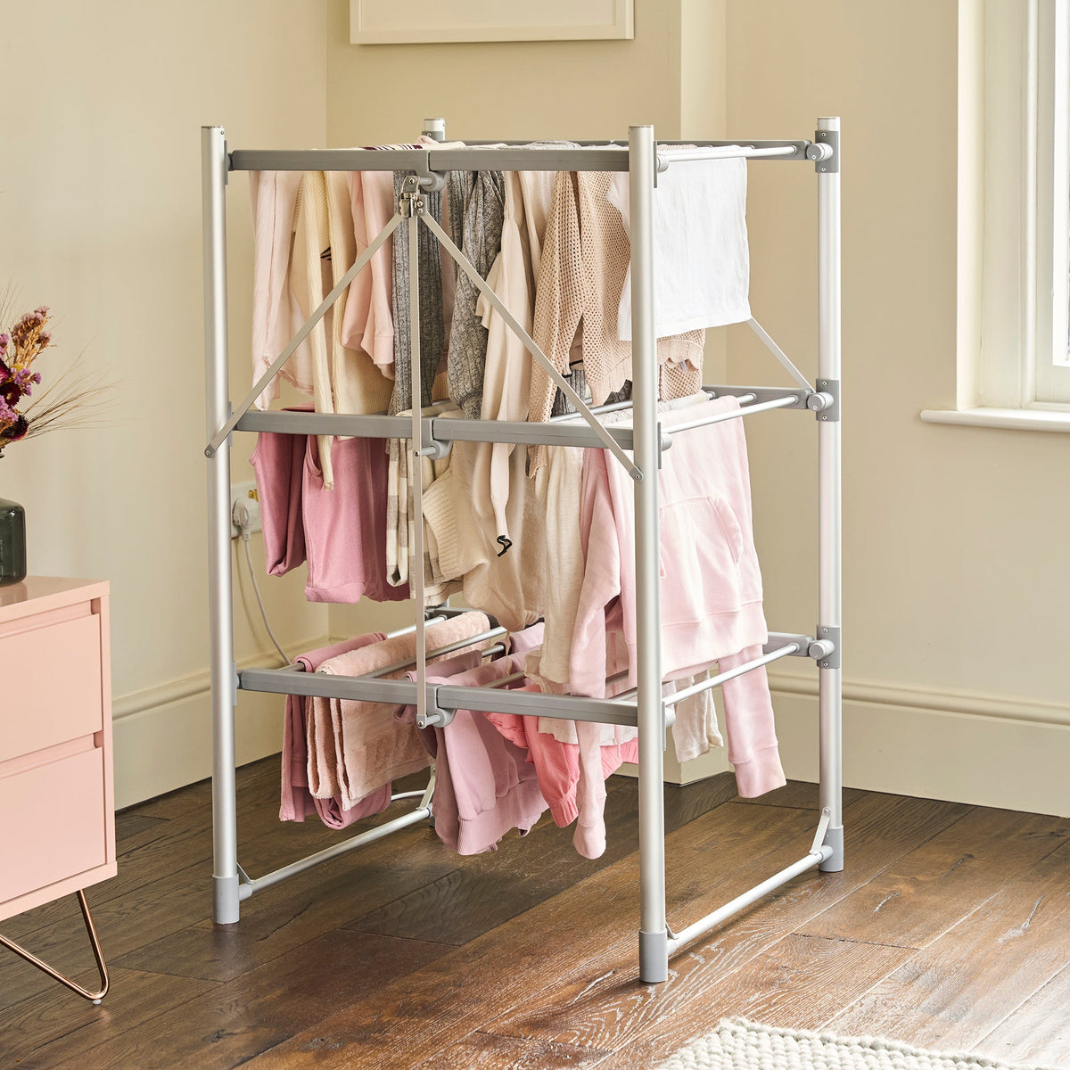 3-tier Heated Clothes Airer With Digital Timer, 3 Heats & Cover