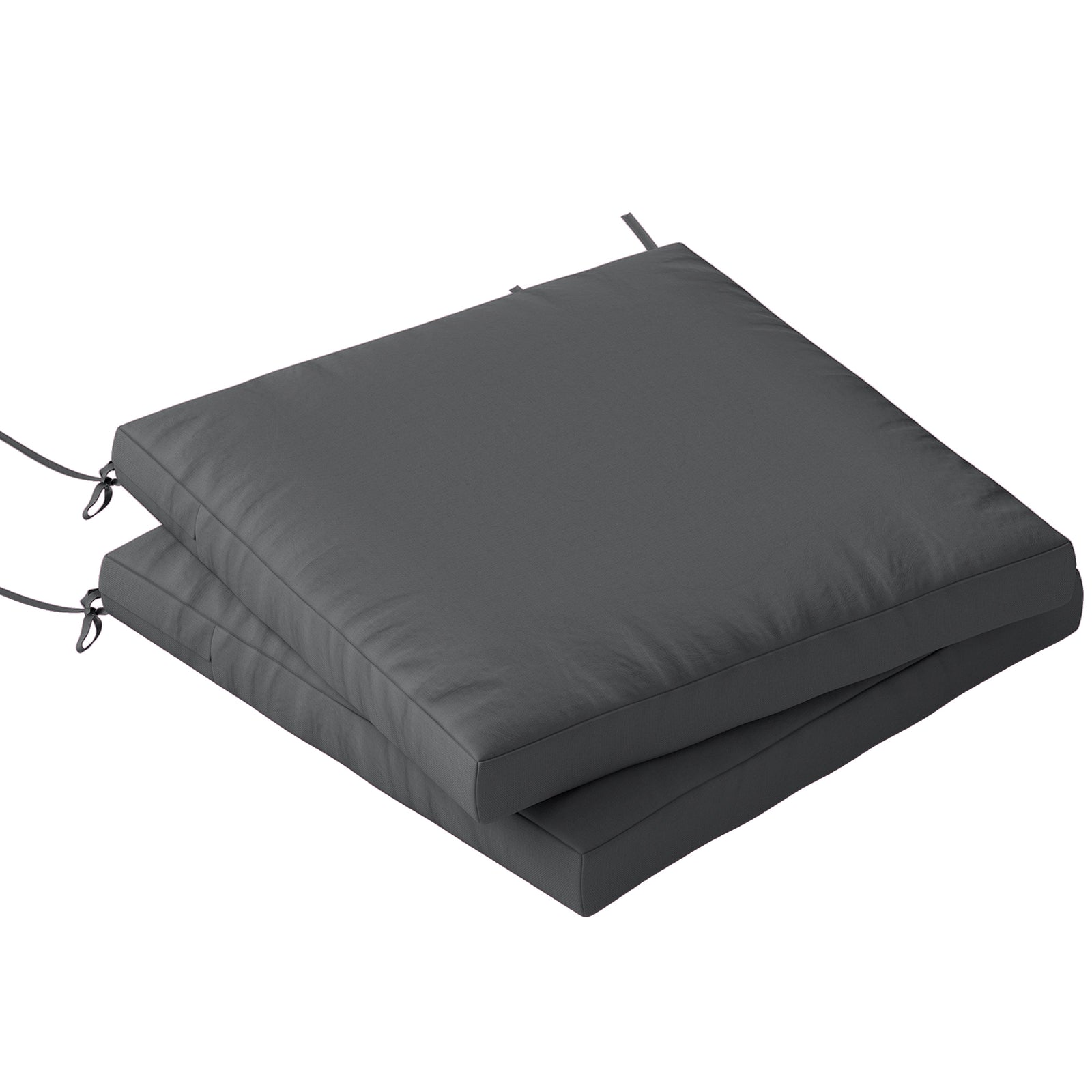 2pcs Garden Chair Cushions, Waterproof Seat Pads | Dark Grey